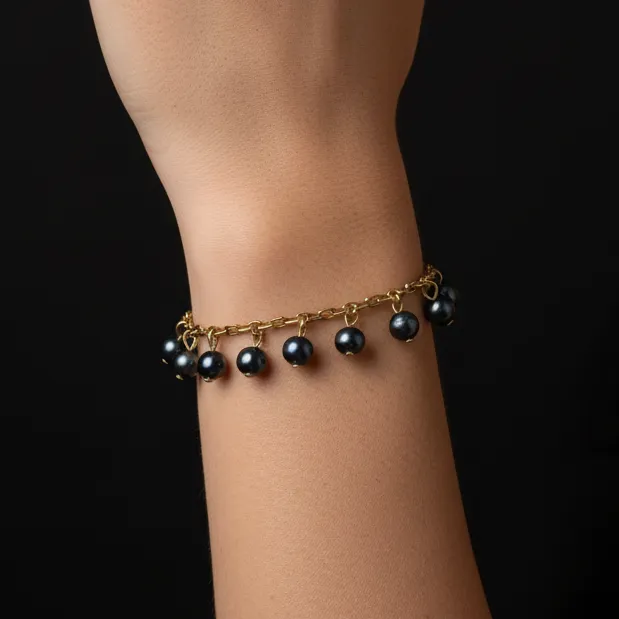 Black Pearl Charm Bracelet sold by MHART product image thumbnail 2
