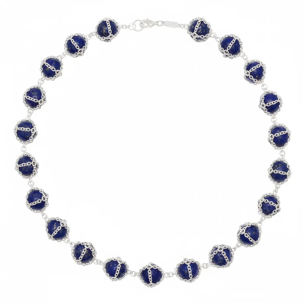 Caged Lapis Necklace sold by MHART