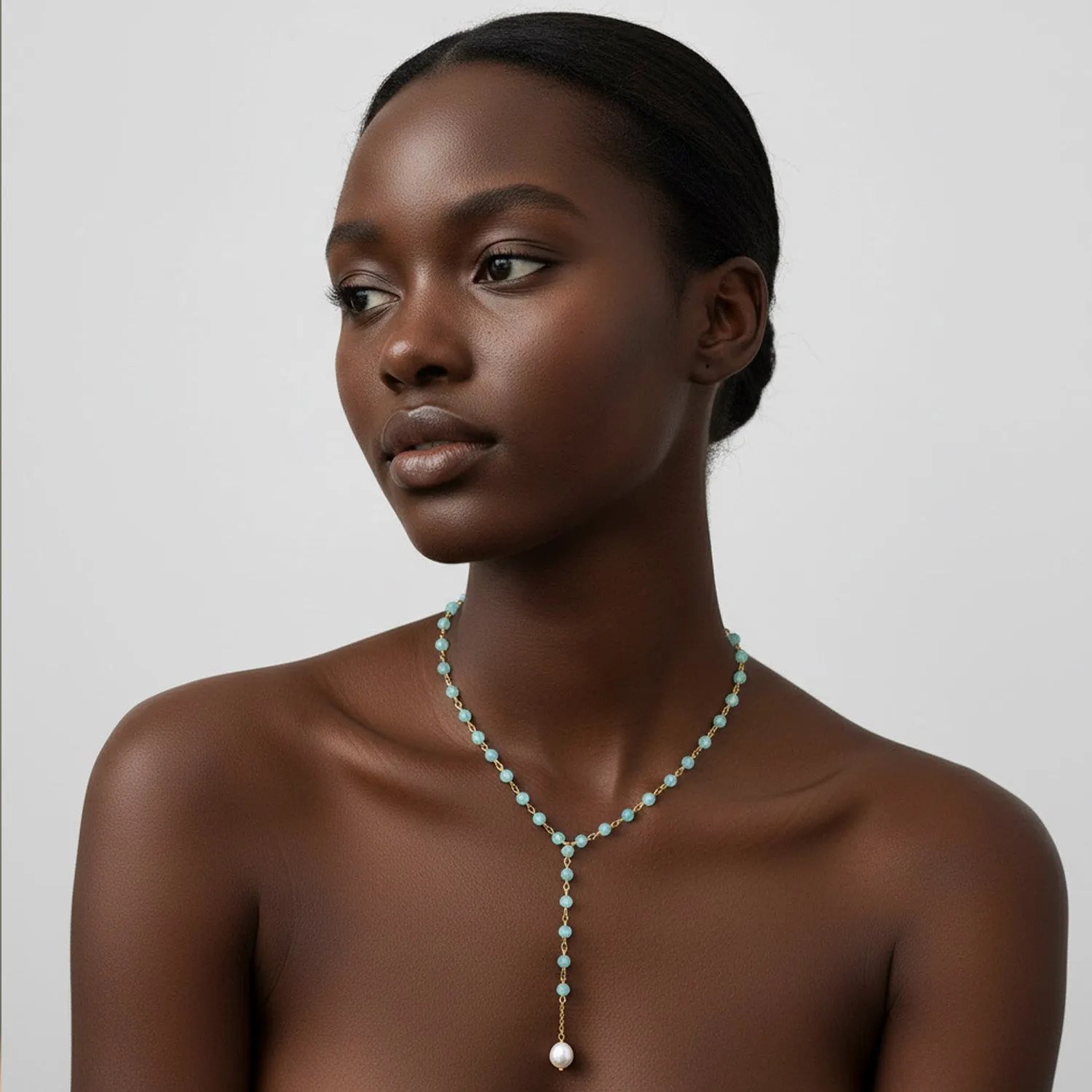 Aquamarine March Birthstone Lariat sold by MHART product image thumbnail 2