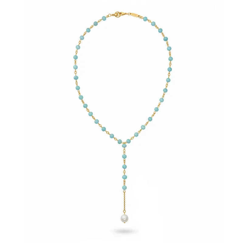 Aquamarine March Birthstone Lariat made by MHART