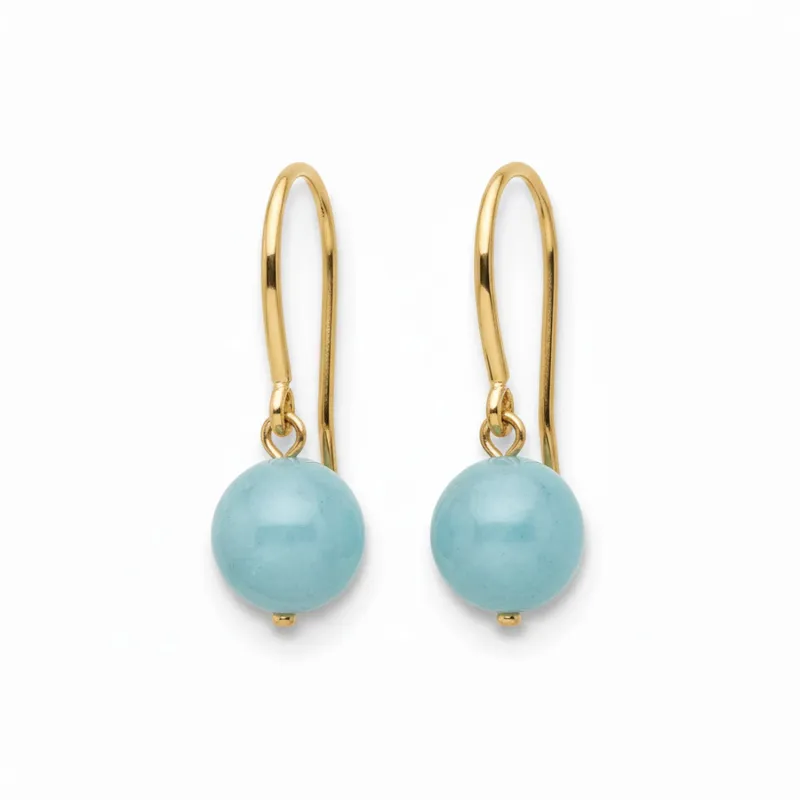 Gold Aquamarine French Hook Earrings made by MHART