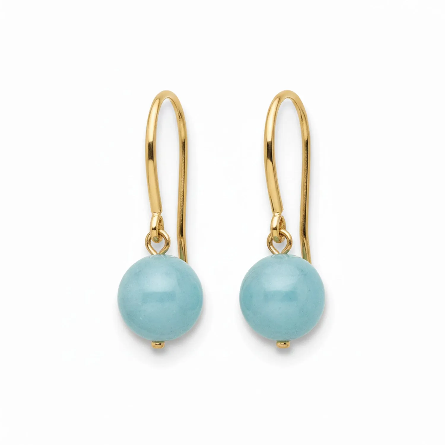 Gold Aquamarine French Hook Earrings sold by MHART
