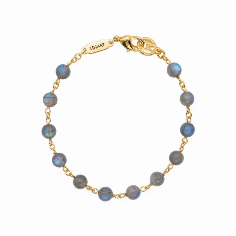 Linked 14k Gold Labradorite Bracelet made by MHART