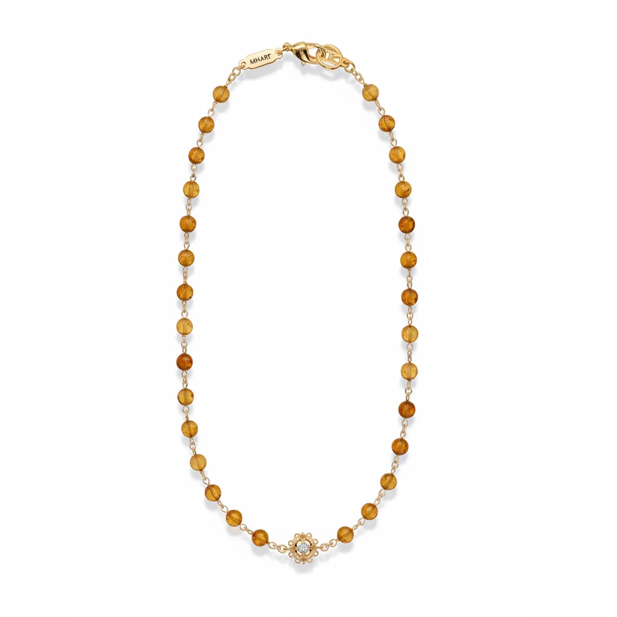 Linked 14k Gold Citrine Necklace sold by MHART