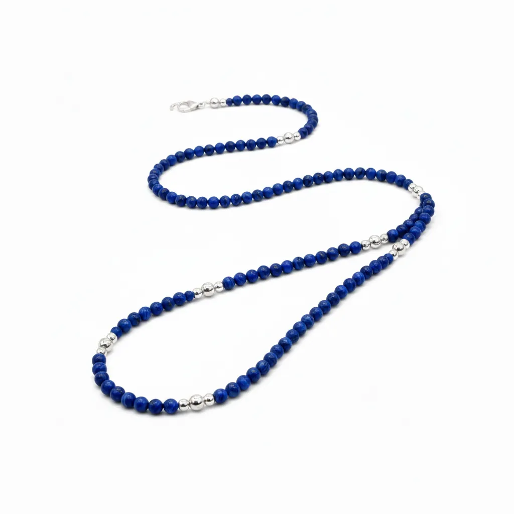 Lapis Lazuli Sphere Necklace - .925 Sterling Silver sold by MHART product image thumbnail 3