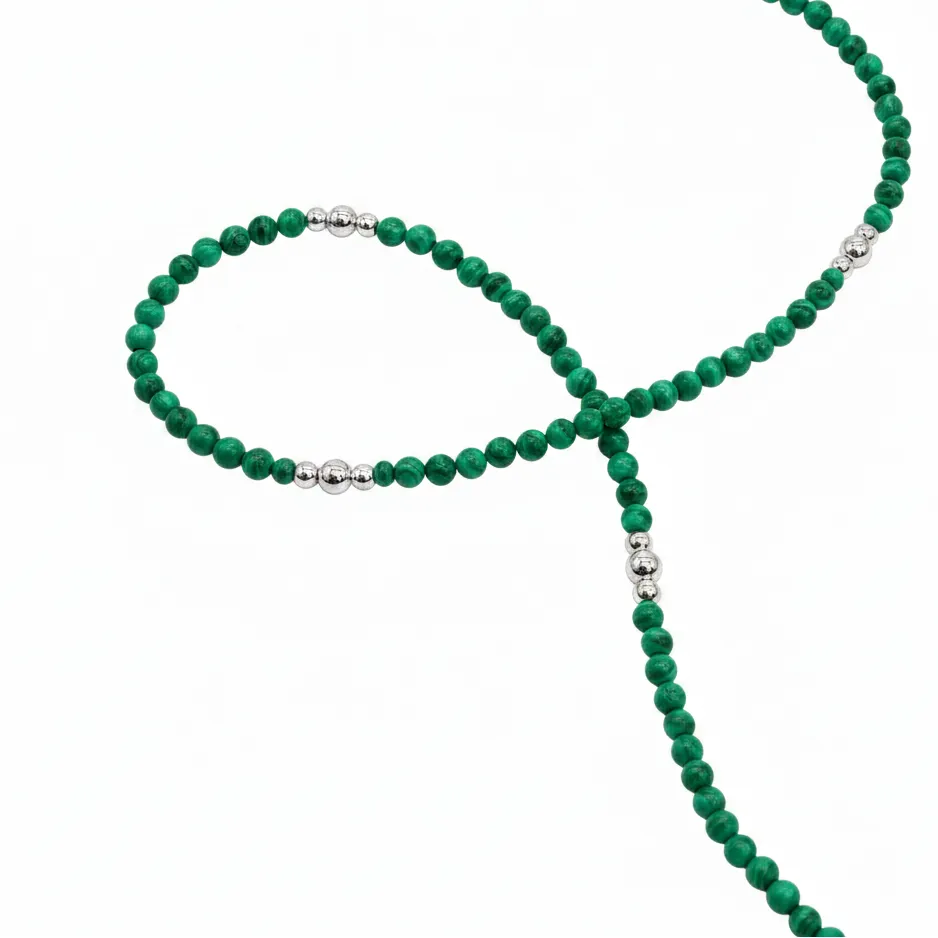 Malachite Sphere Necklace in Sterling Silver sold by MHART product image thumbnail 4