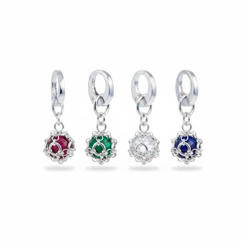 Caged Gemstone Charm made by MHART