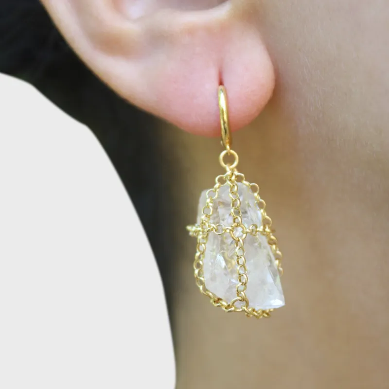 Single Caged Quartz Earring sold by MHART