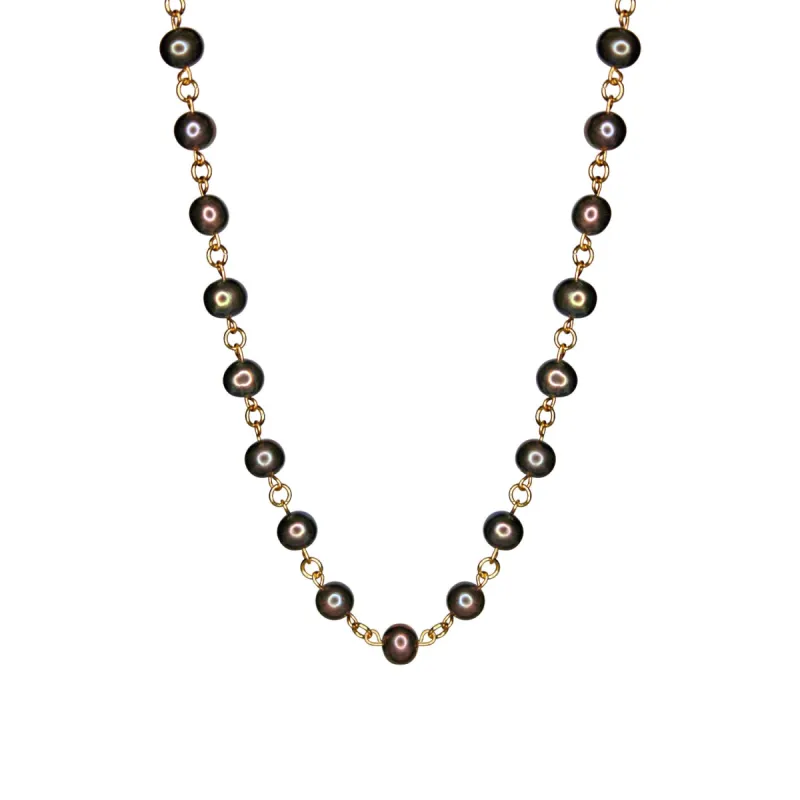 Linked Black Pearl Necklace sold by MHART