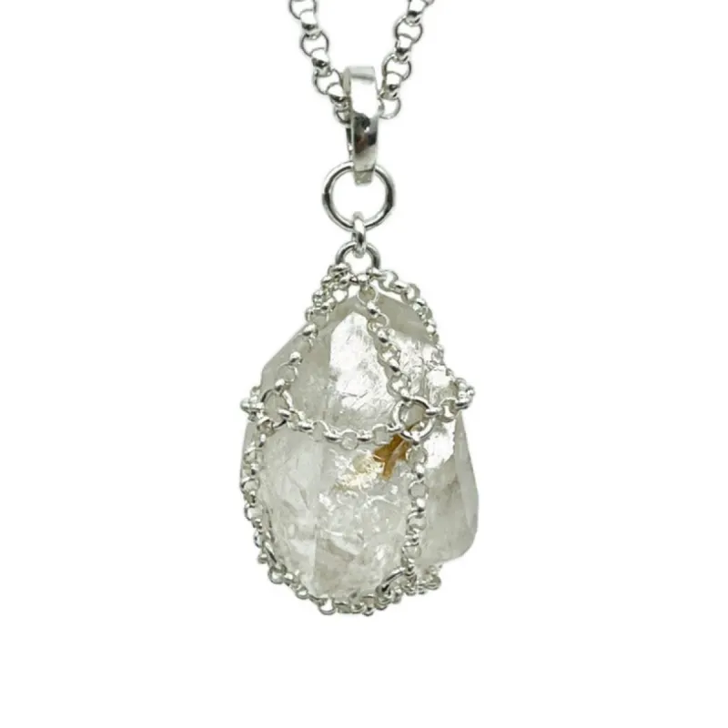 Sterling Silver Caged Quartz Pendant sold by MHART