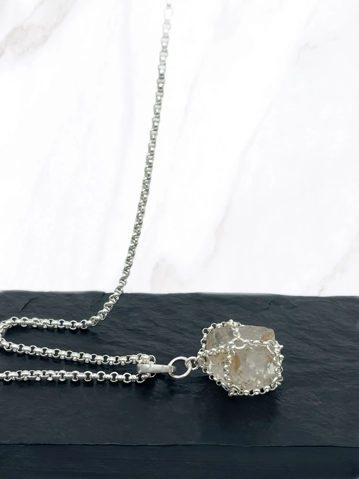 Sterling Silver Caged Quartz Pendant sold by MHART product image thumbnail 2