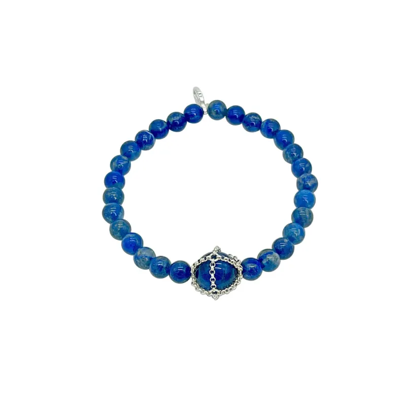Sterling Silver Lapis and Tigers Eye Bracelet sold by MHART