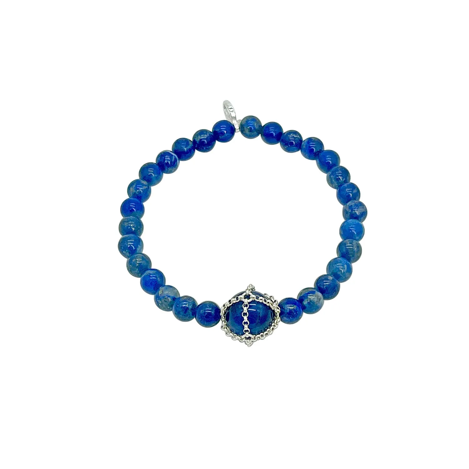 Sterling Silver Lapis and Tigers Eye Bracelet sold by MHART