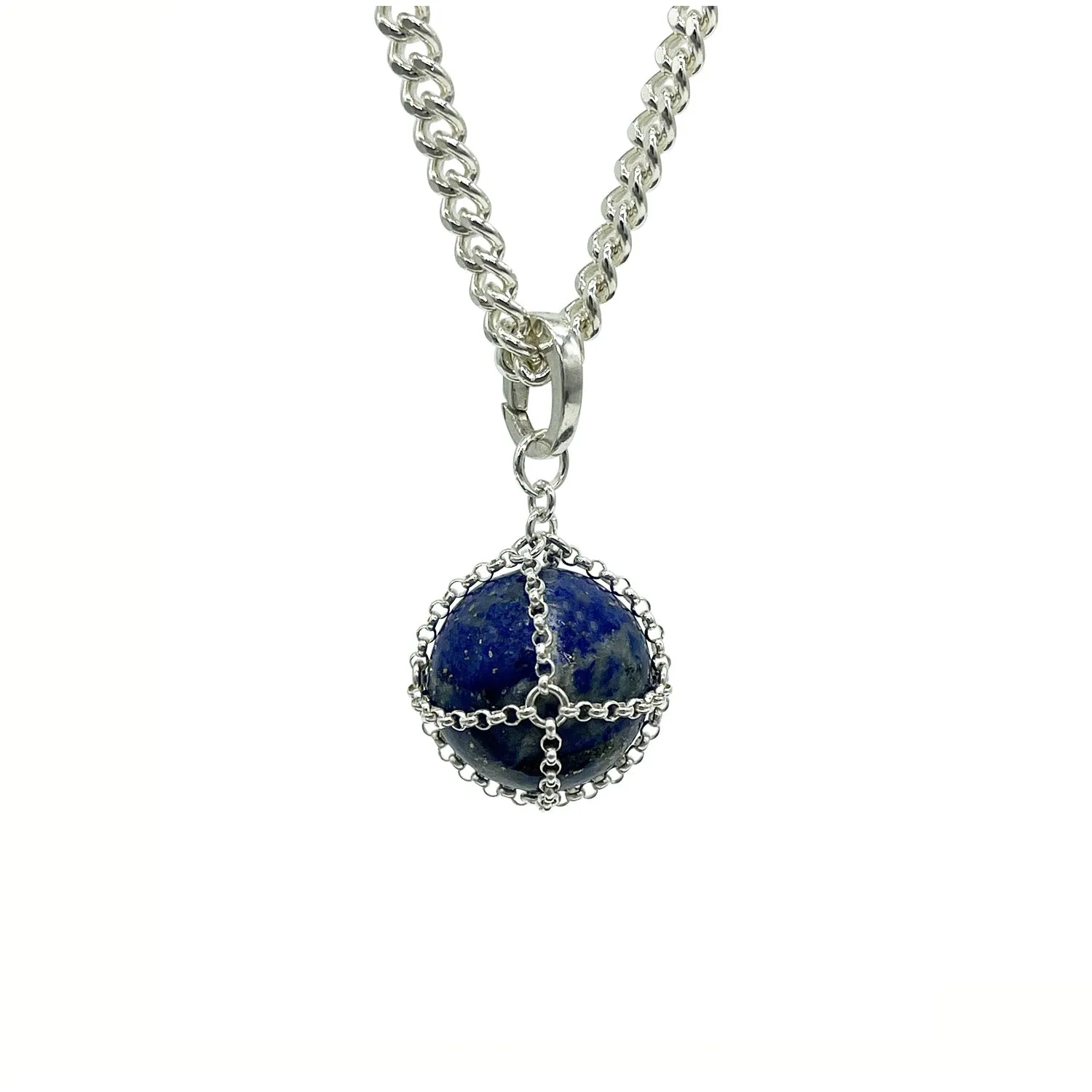 Caged Lapis Sphere Pendant sold by MHART product image thumbnail 2