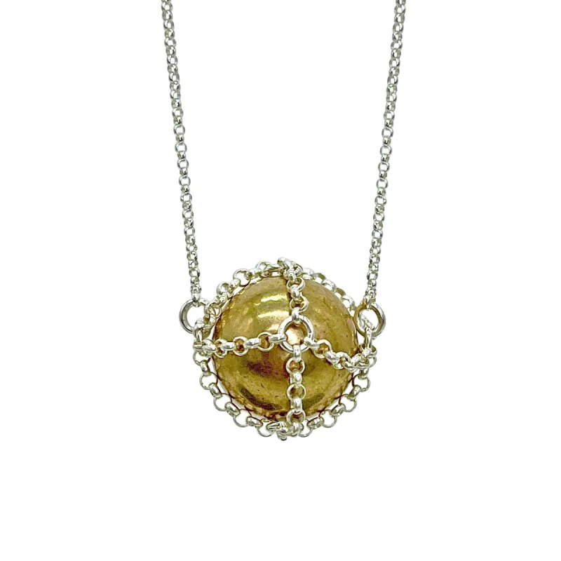 Caged Silver Brass Sphere sold by MHART