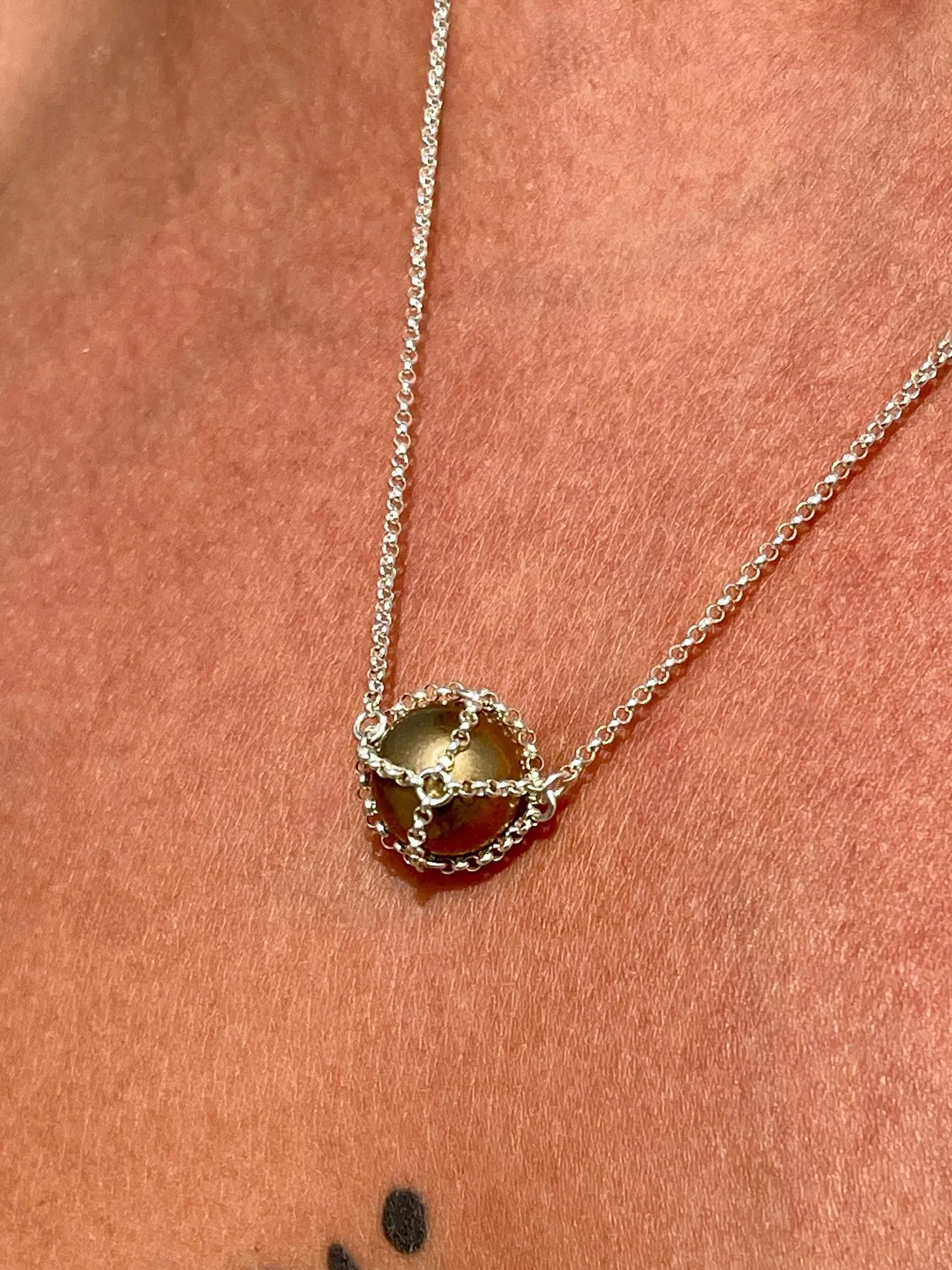 Caged Silver Brass Sphere sold by MHART product image thumbnail 2