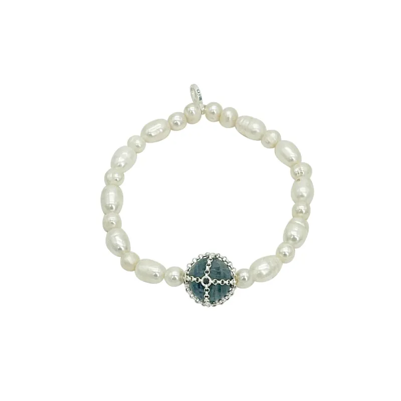 Sterling Silver Labradorite and Pearl Bracelet sold by MHART