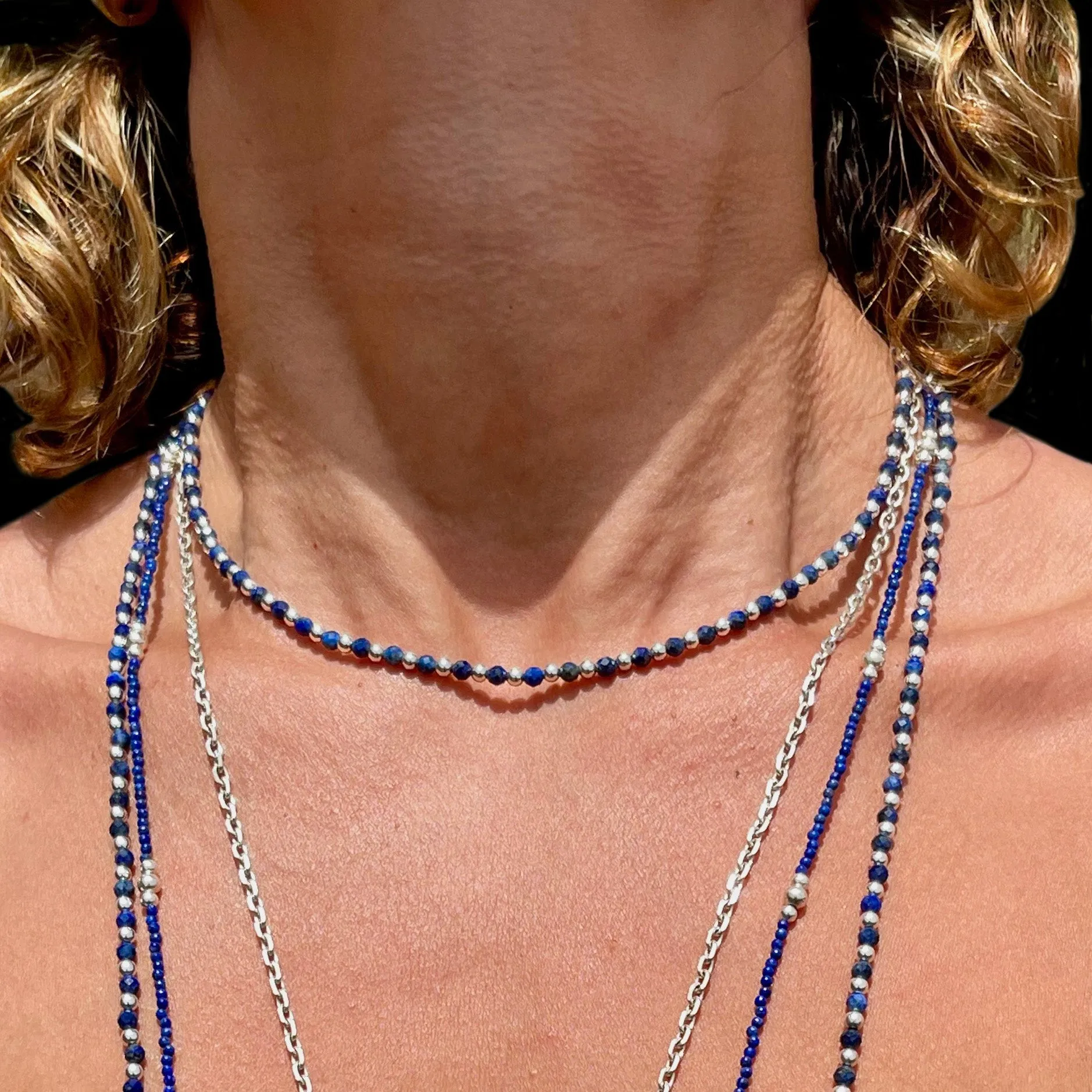 Lapis & Hematite 18" Necklace sold by MHART product image thumbnail 2