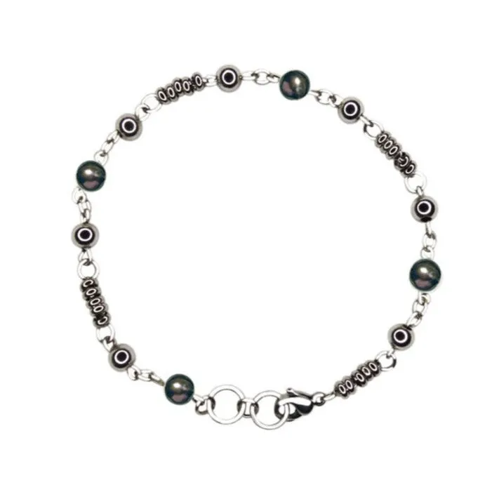 Black Silver Pearl Bracelet sold by MHART