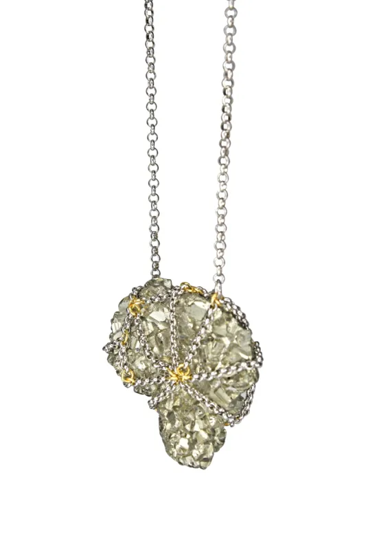 XL Caged Pyrite Necklace sold by MHART