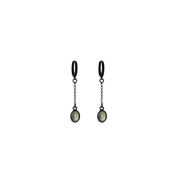 Drop Chain White Topaz Earrings sold by MHART