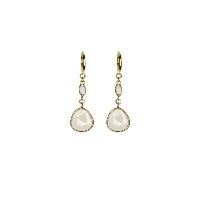 Moonstone Drop Quartz Earrings sold by MHART