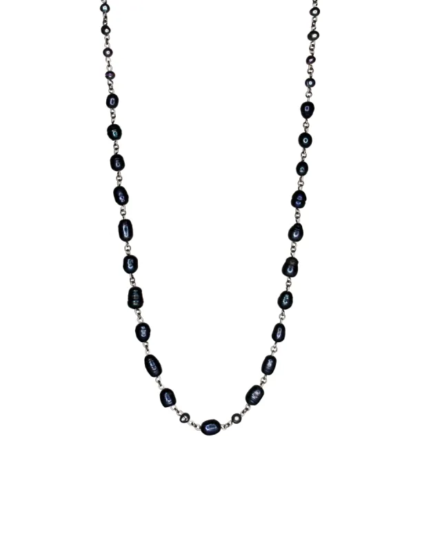 Linked Black Pearl Necklace sold by MHART