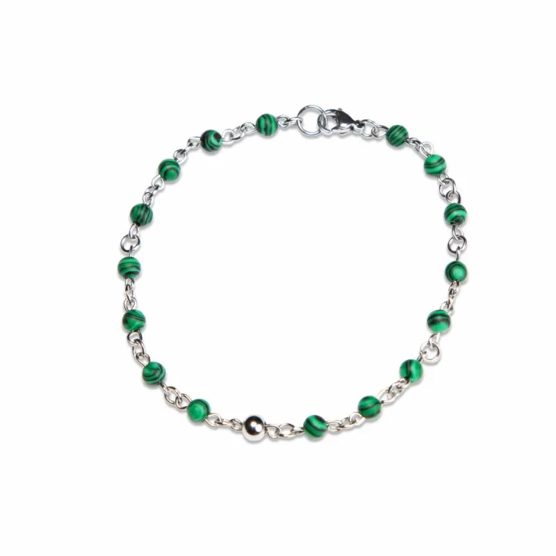 Malachite Gemstone Link Bracelet sold by MHART