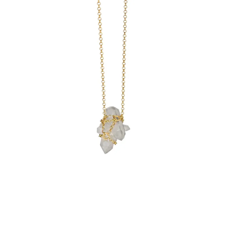 Caged Quartz Cluster Necklace sold by MHART