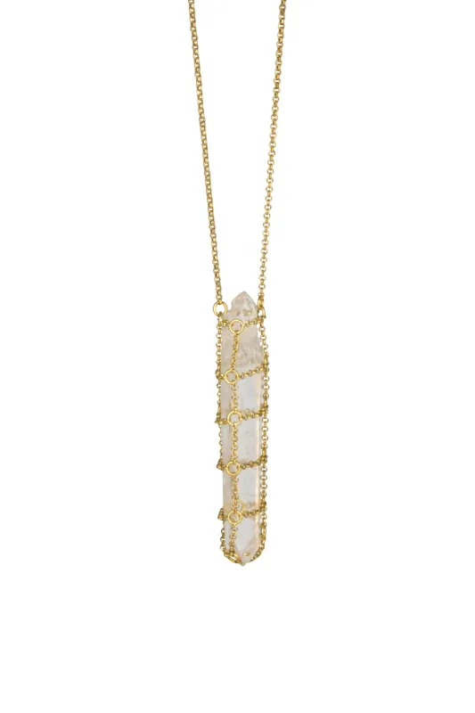 Caged Quartz Spike Necklace sold by MHART
