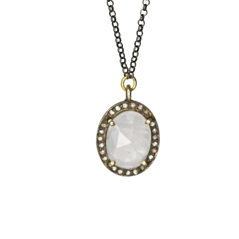 Moonstone Pave Diamond Pendant sold by MHART