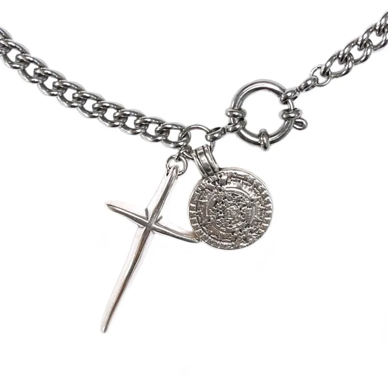 Cross Coin Chain Necklace sold by MHART