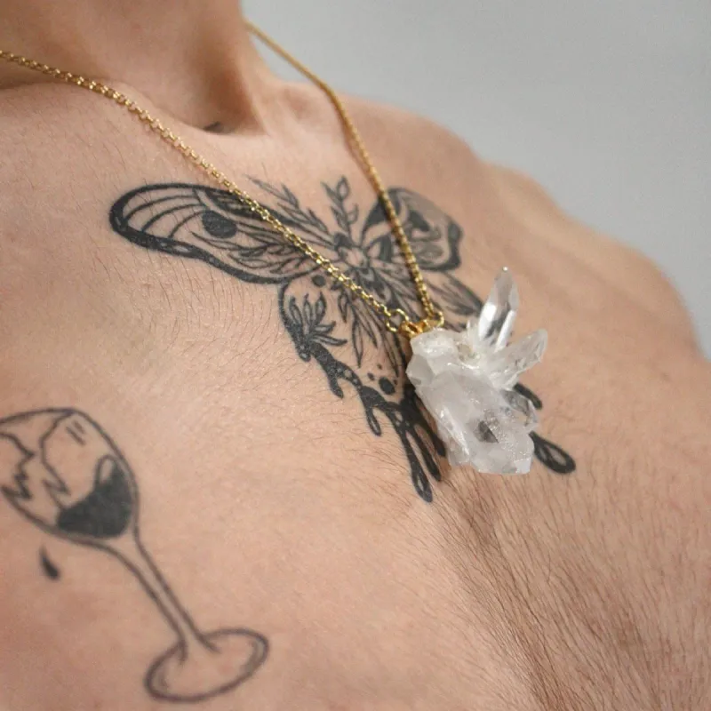 Natural Quartz Cluster Necklace sold by MHART