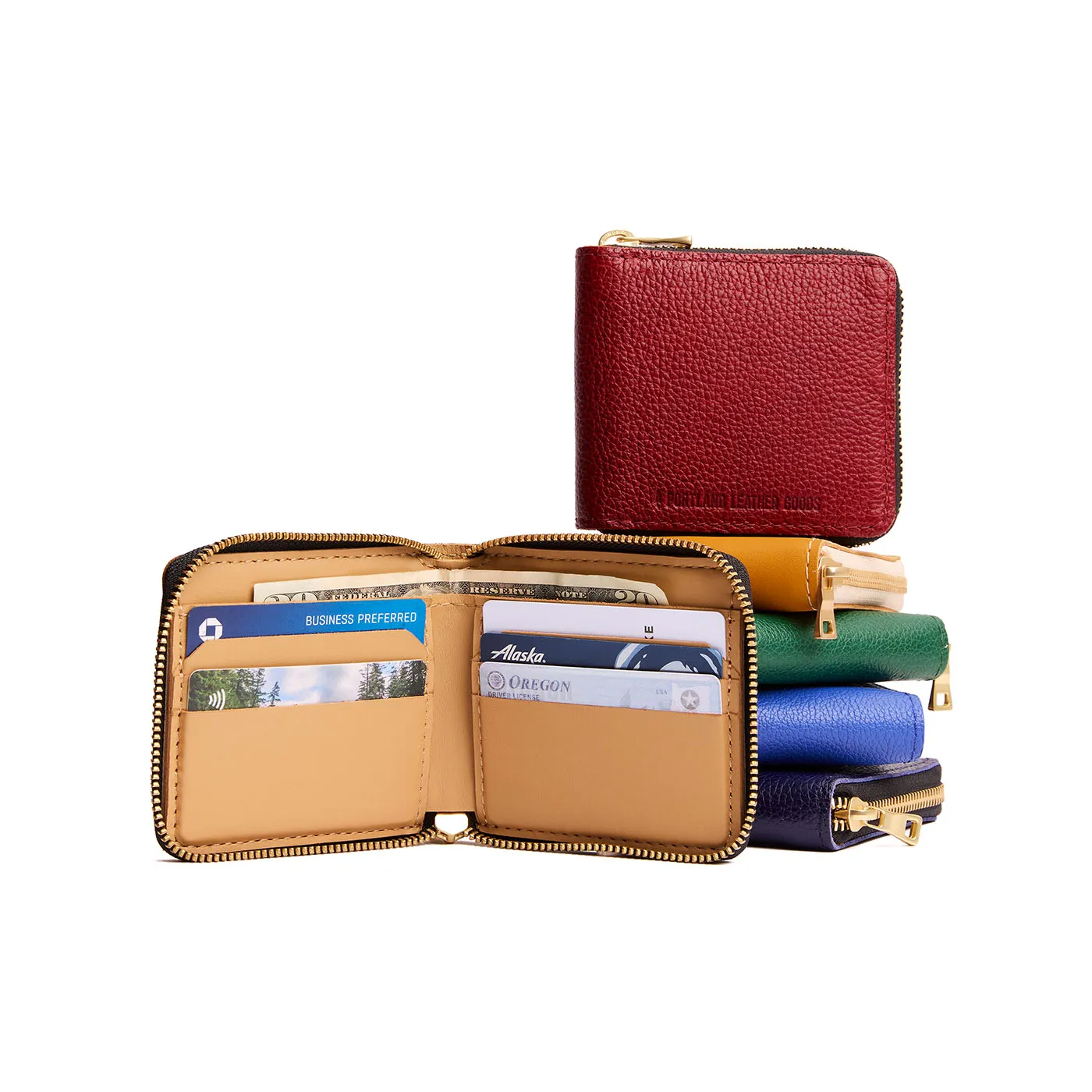 'Almost Perfect' Small Zipper Bifold Wallet sold by Portland Leather Company