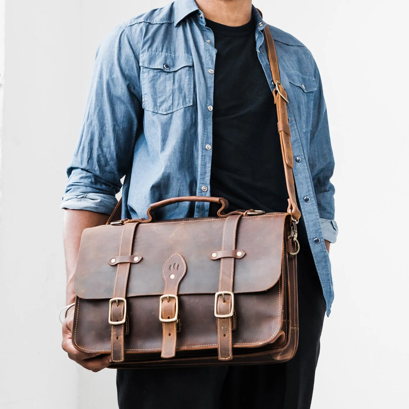 Classic XL Messenger Bag sold by Portland Leather Company product image thumbnail 3