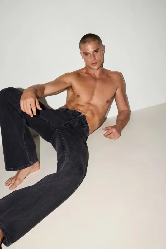 Black Loose Bootcut Jeans made by KVRT STVFF