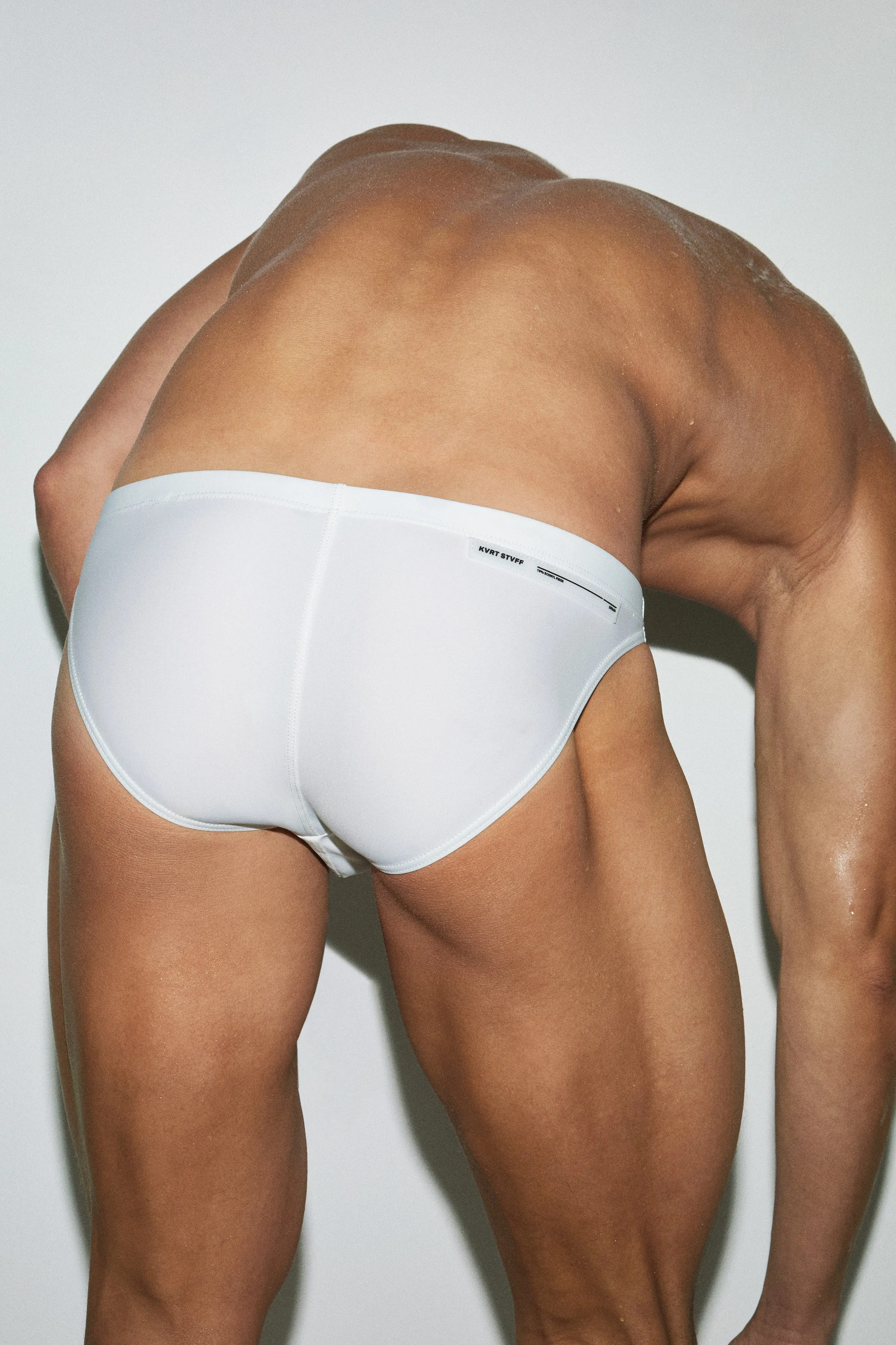 White Core Physique Swim Brief sold by KVRT STVFF