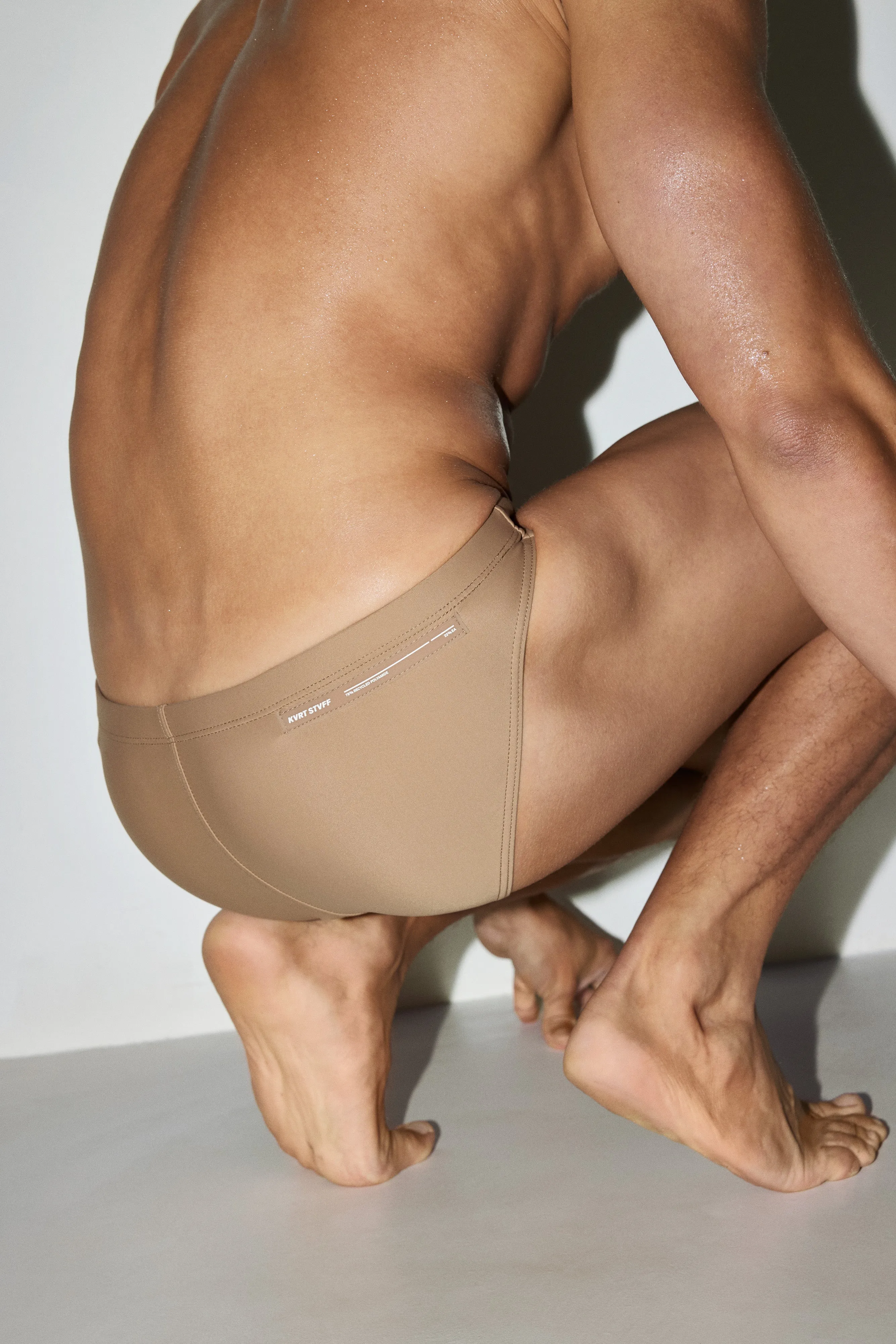 Latte Core Physique Swim Brief sold by KVRT STVFF