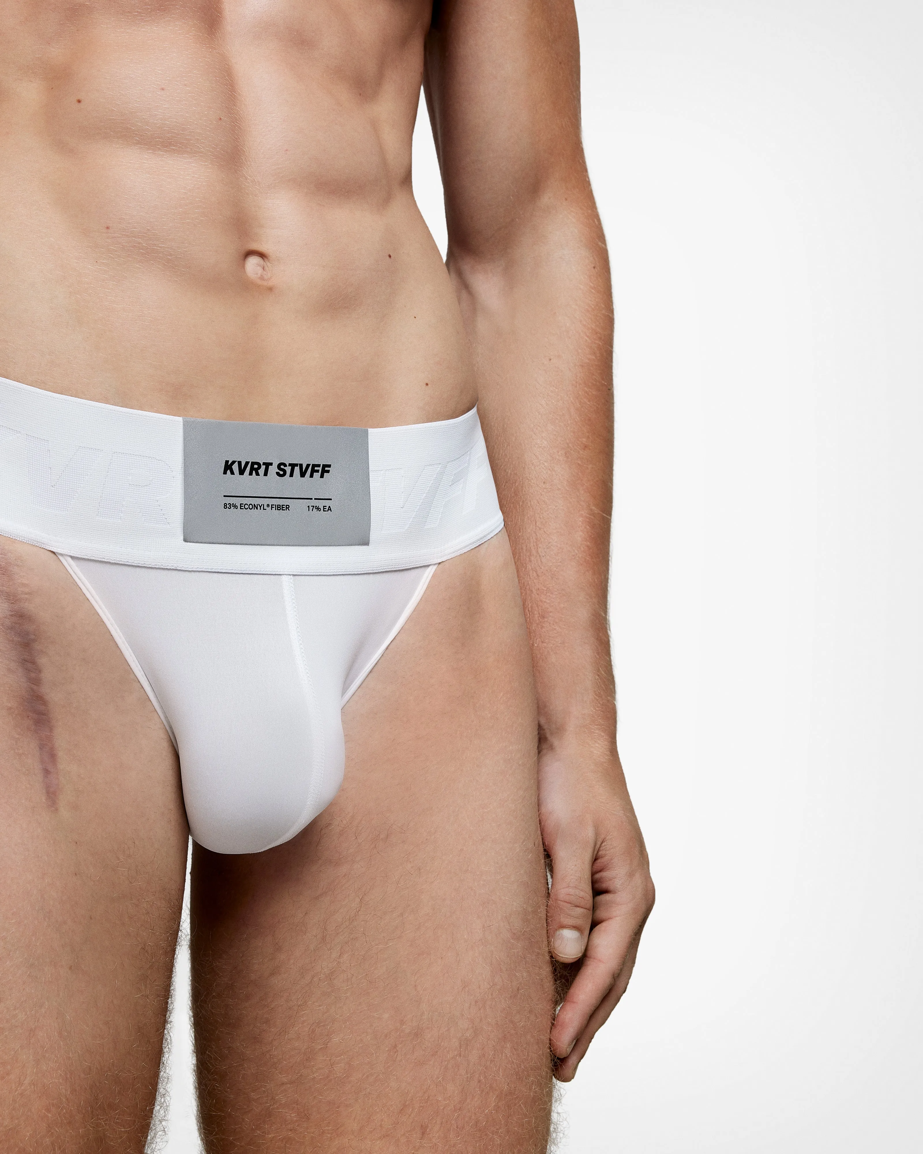 White Macro Jockstrap sold by KVRT STVFF product image thumbnail 5