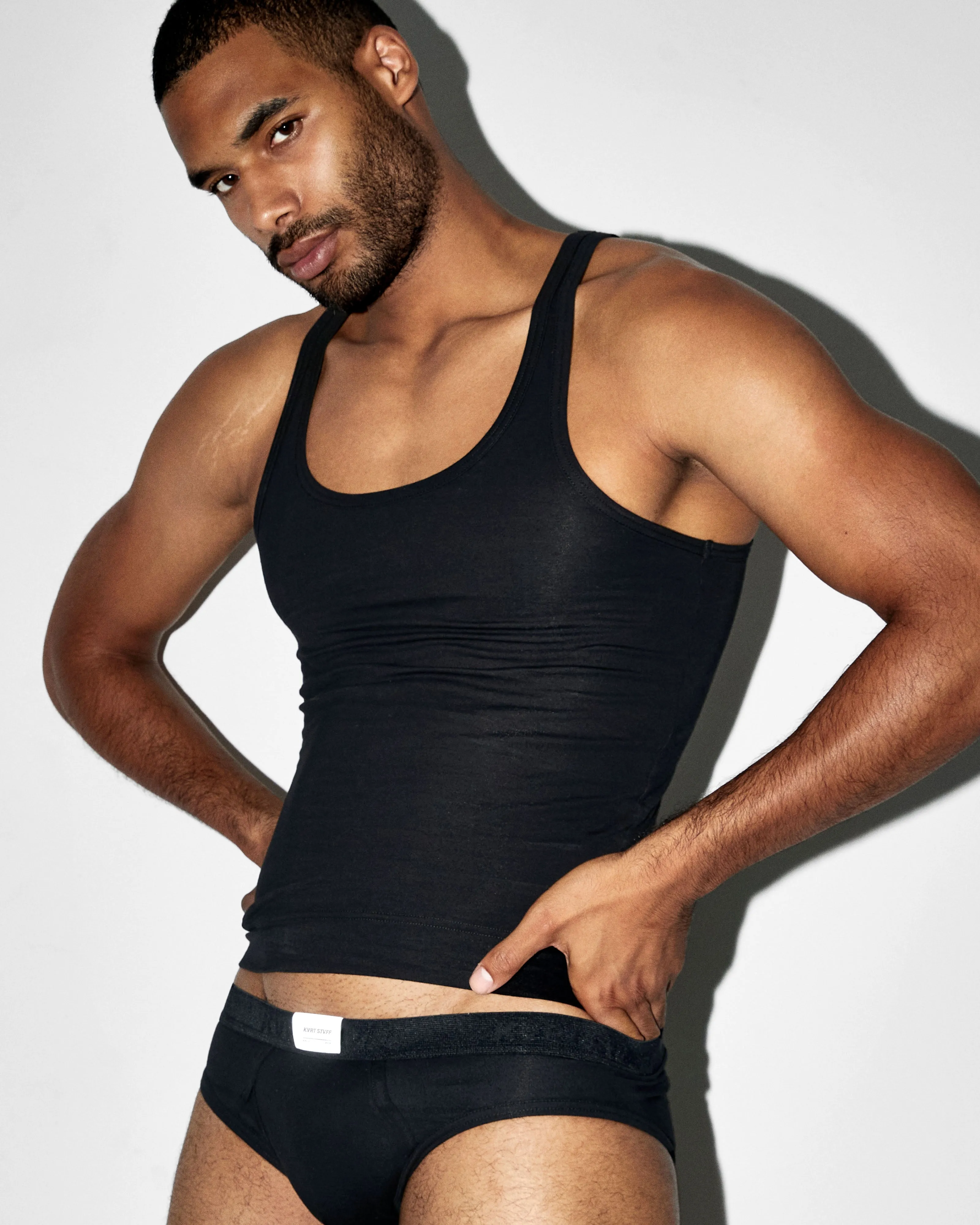 Black KVRT Cotton Tank Top sold by KVRT STVFF