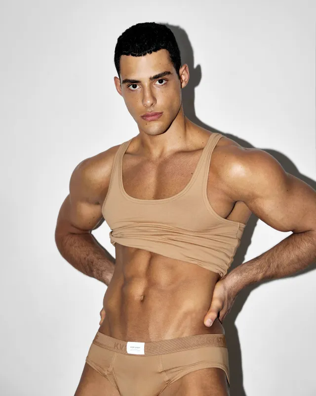 2 Pack Latte KVRT Cotton Tank Top sold by KVRT STVFF