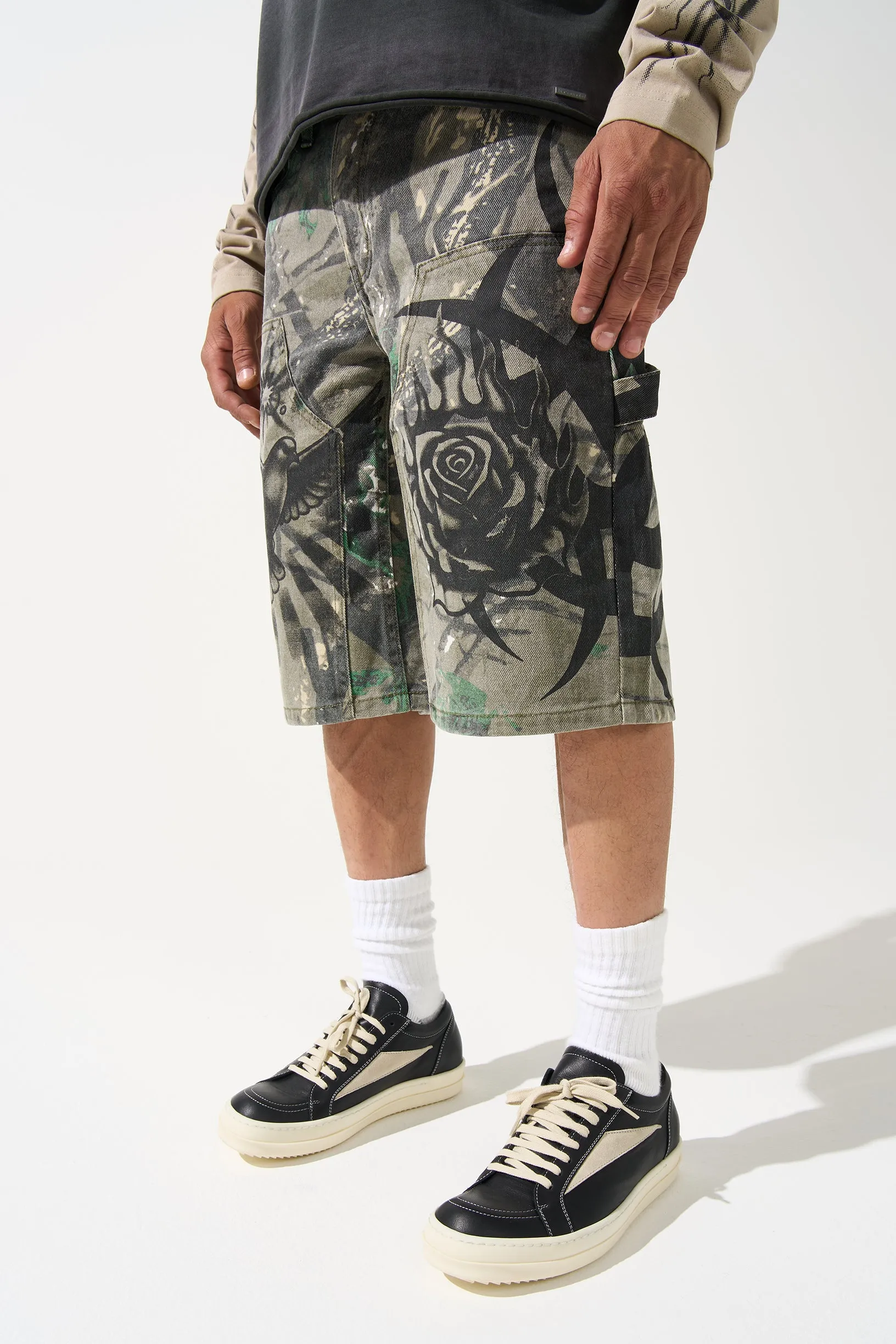 PARADI$E Denim Shorts sold by Serenede