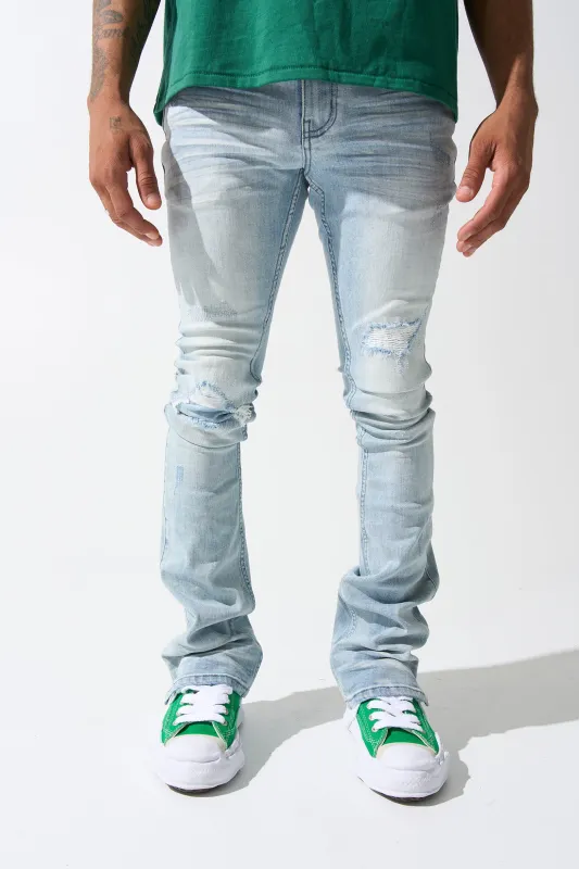 "AZUL" Stacked Jeans sold by Serenede