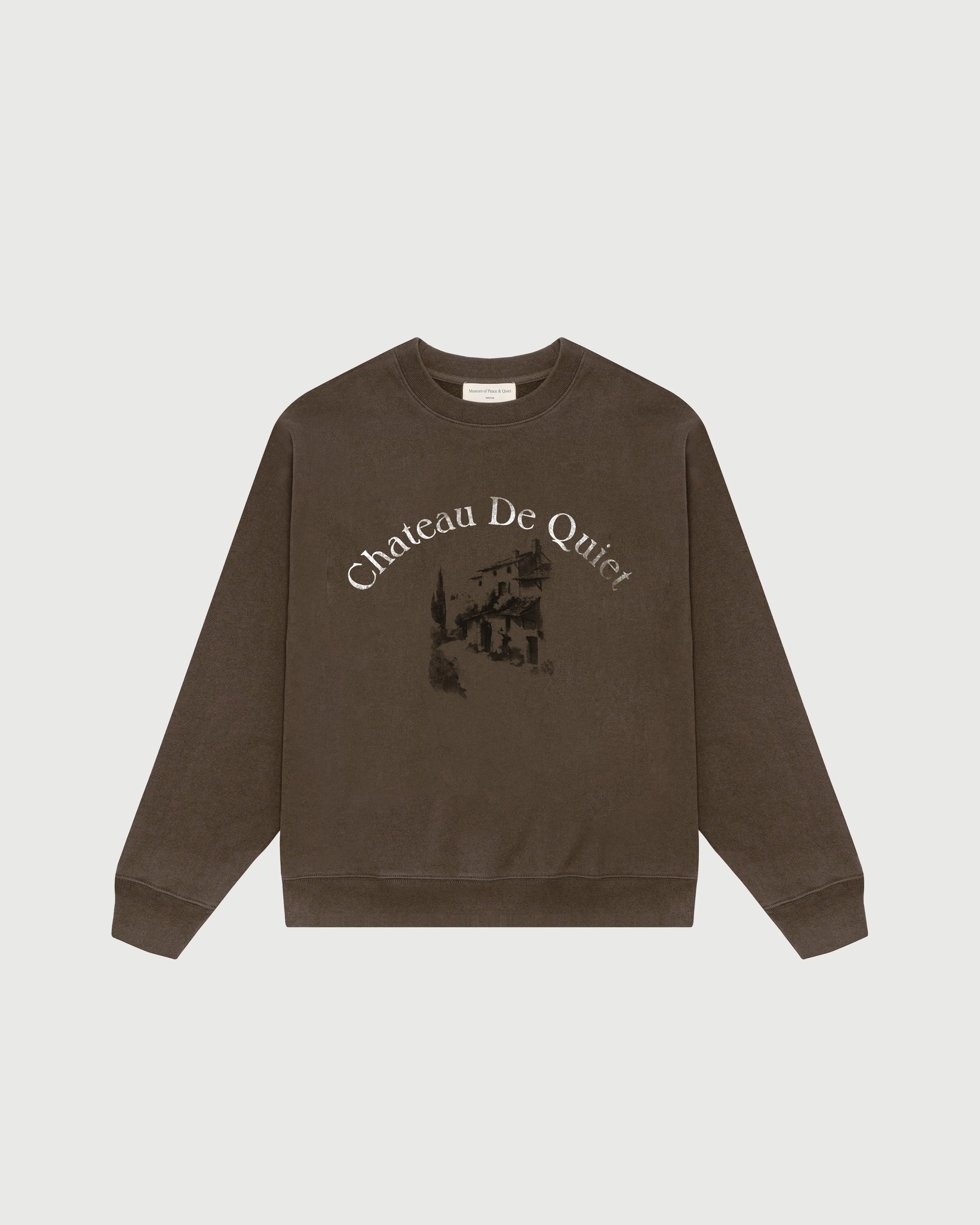 Chateau De Quiet Crewneck - Coffee sold by Museum of Peace and Quiet