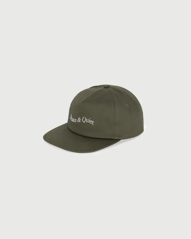 Wordmark Snapback - Olive sold by Museum of Peace and Quiet