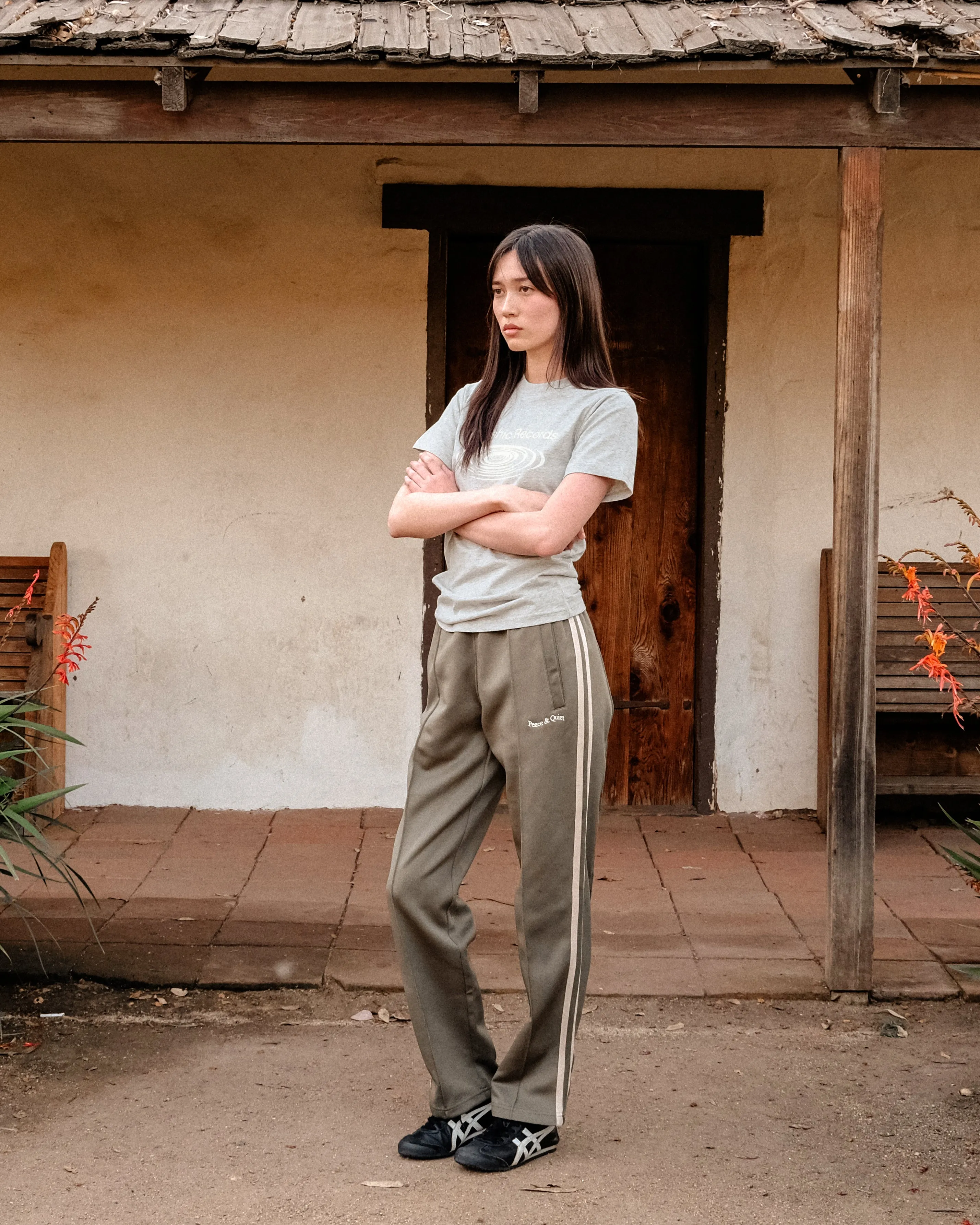 Wordmark Track Pants - Olive sold by Museum of Peace and Quiet product image thumbnail 2