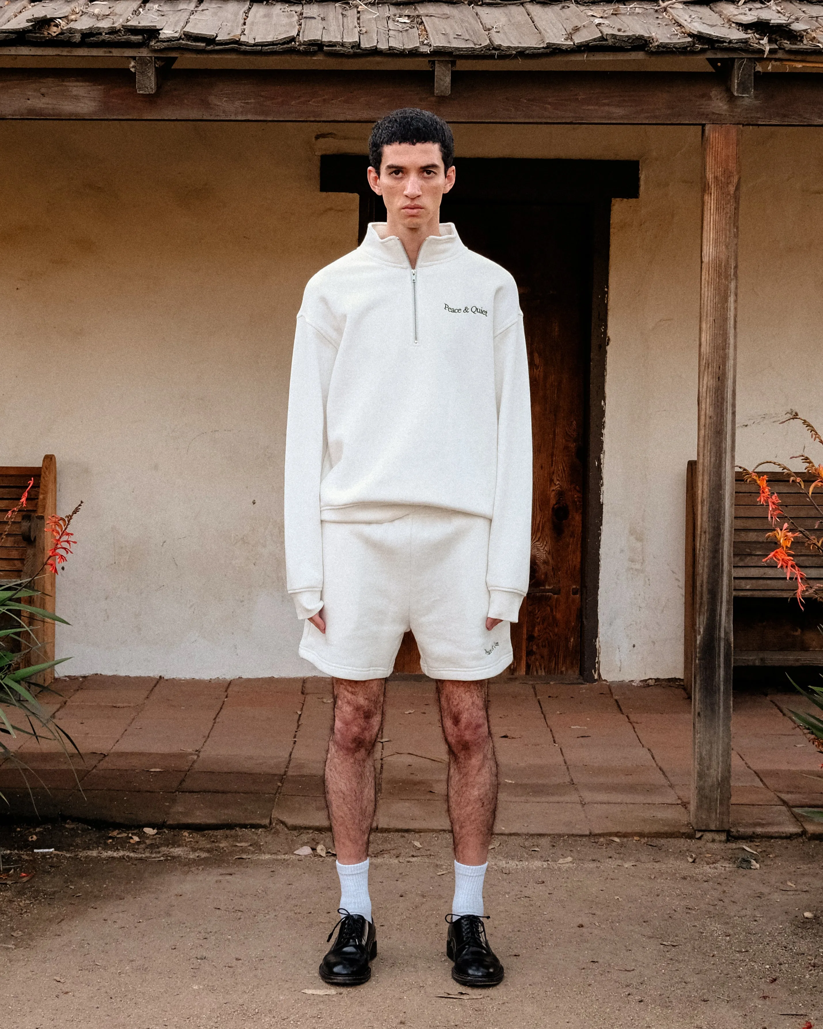 Wordmark Quarter Zip Up - White sold by Museum of Peace and Quiet product image thumbnail 2