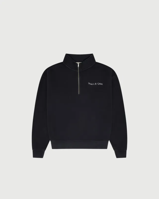 Wordmark Quarter Zip Up - Black sold by Museum of Peace and Quiet