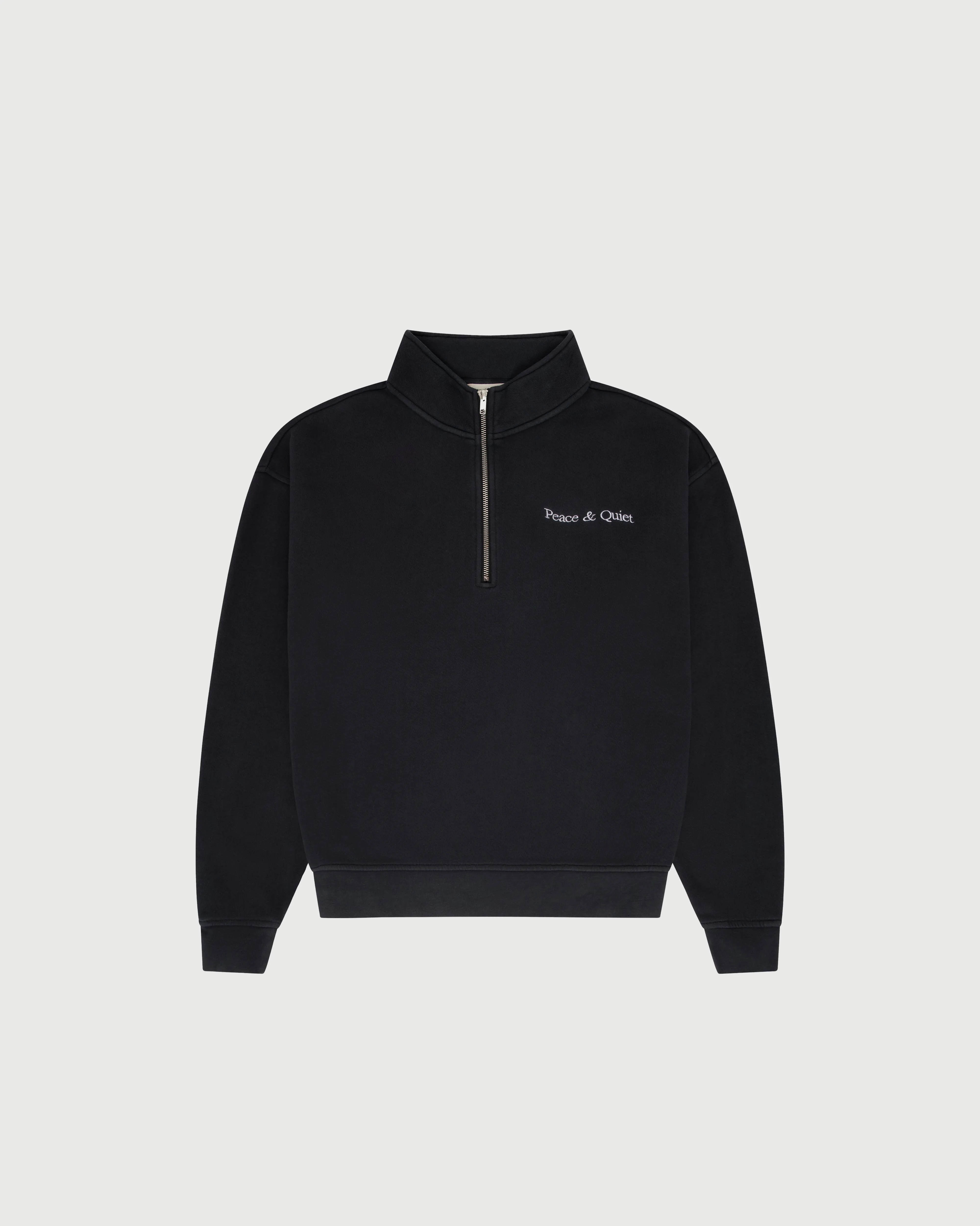 Wordmark Quarter Zip Up - Black sold by Museum of Peace and Quiet