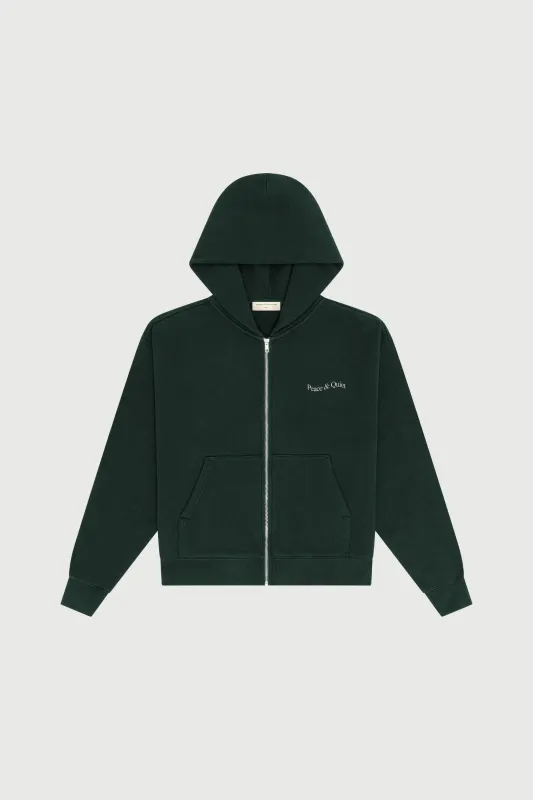 Wordmark Zip Up Hoodie - Forest sold by Museum of Peace and Quiet